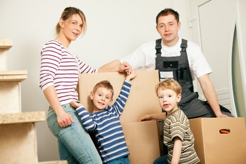 Packed boxes and household items ready for removals in Barnet