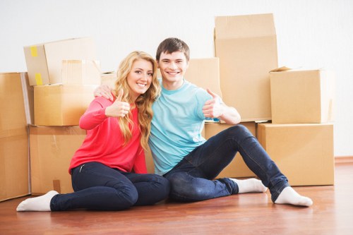 Furniture and boxes loaded into a moving van in Barnet