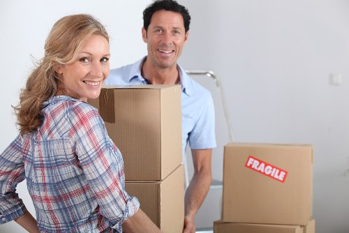 Loading furniture and boxes into a van for transport