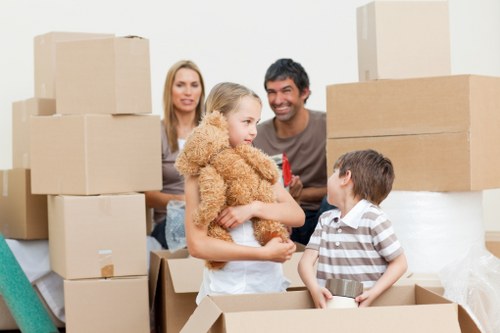 Household items and boxes prepared for relocation in Barnet